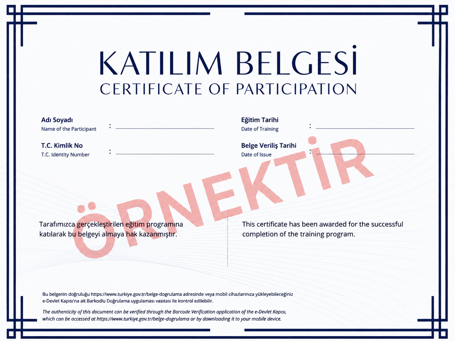 E-DEVLET ONAYLI SERTİFİKA